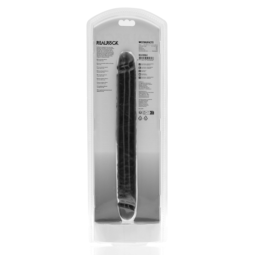 Slim Double Ended Dong 12 / 30.5 cm - Black