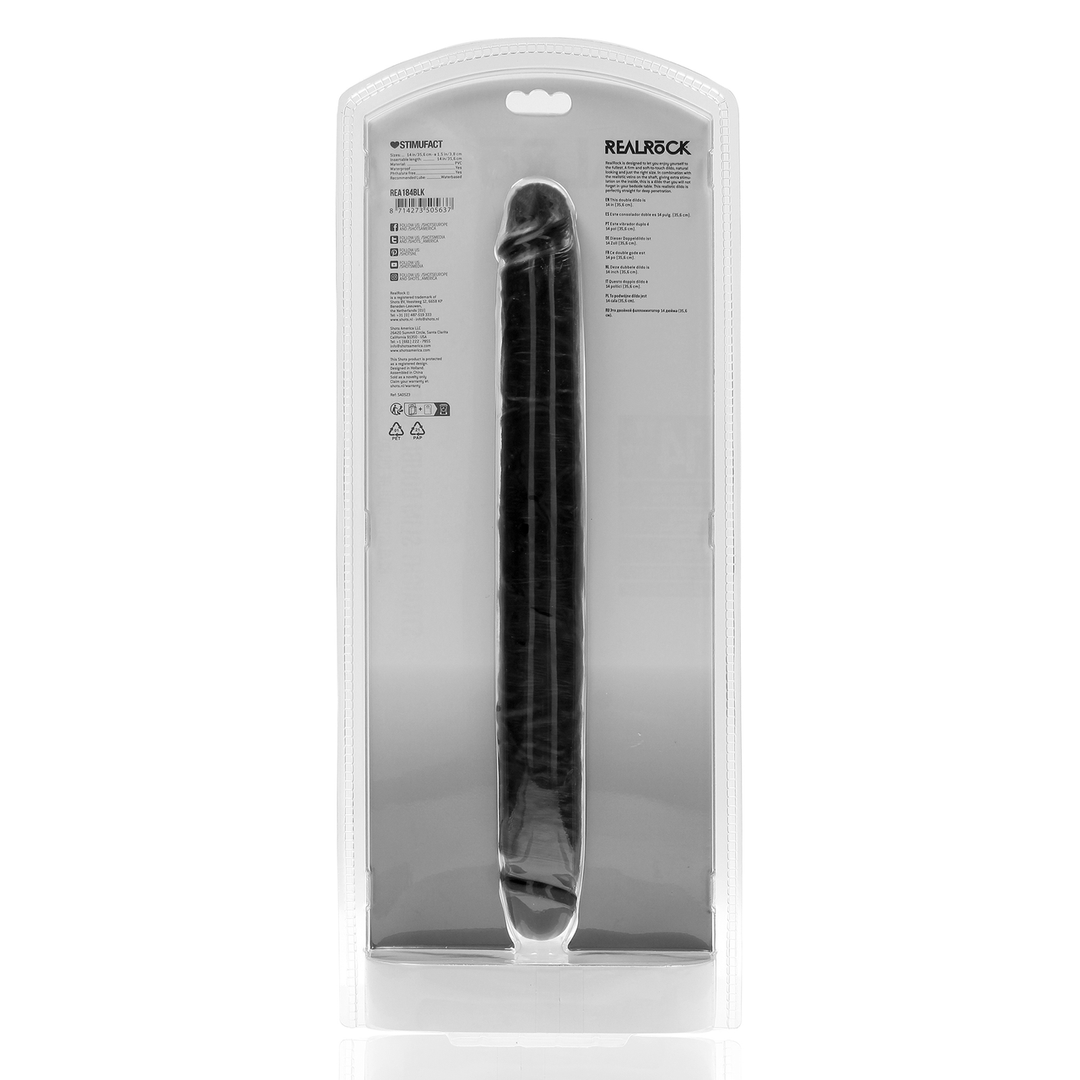 Slim Double Ended Dong 14 / 35,6 cm - Noir