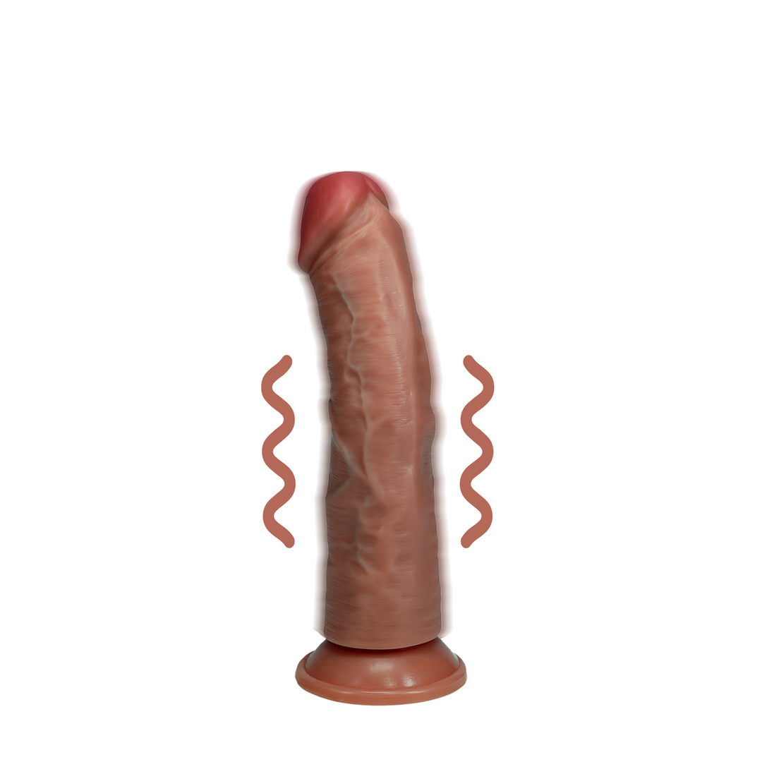 Vibrador realista Regular Curved 17 cm – recargable, tan | RealRock