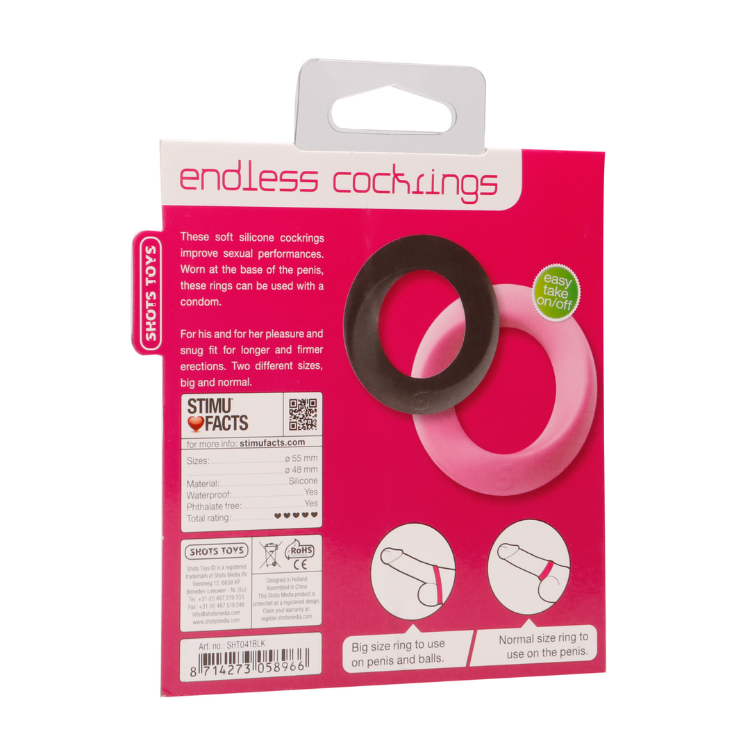 Anello fallico Endless – nero 5.5 cm | Shots Toys