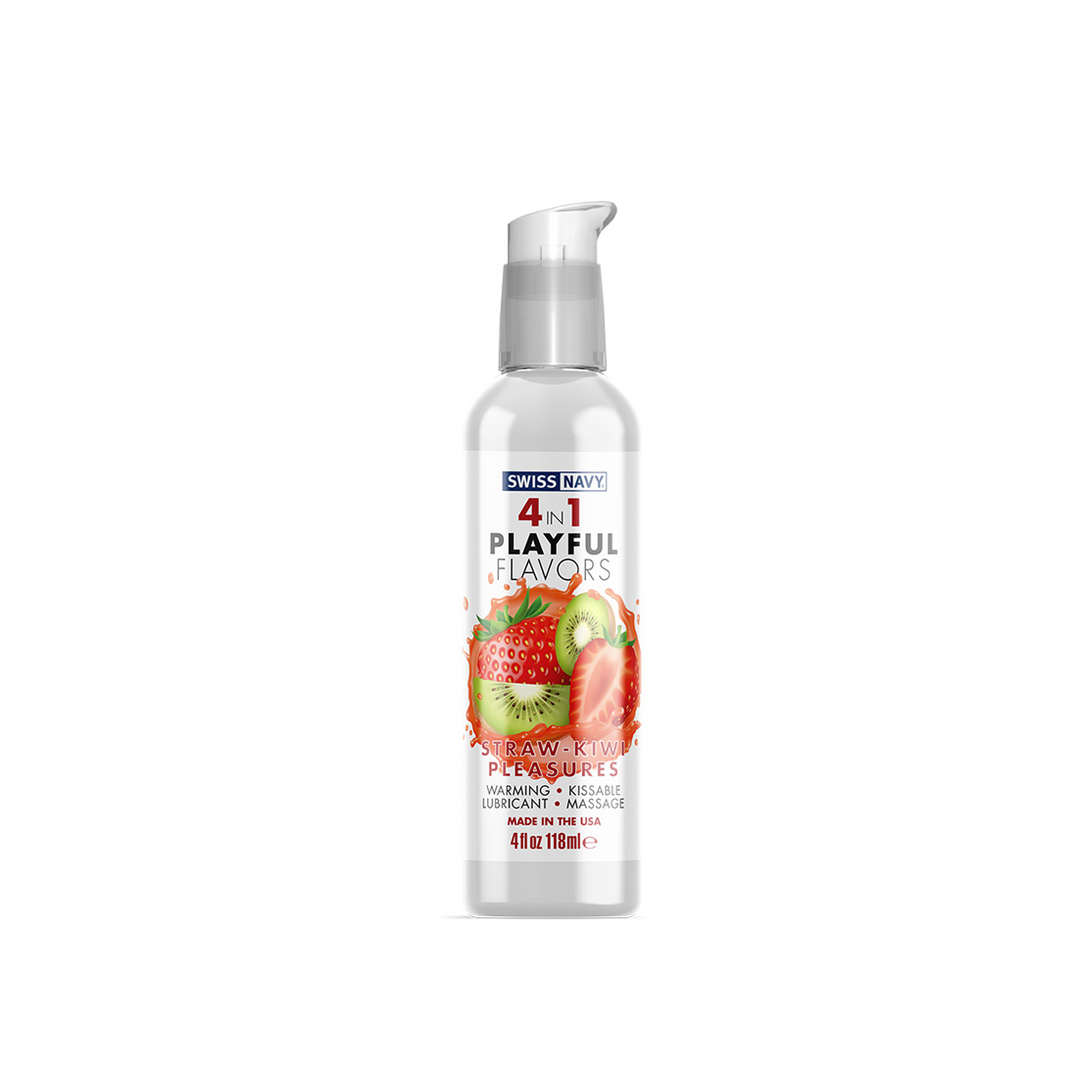 Lubrificante Playful Flavors Straw Kiwi 118 ml – aromatizzato | Swiss Navy