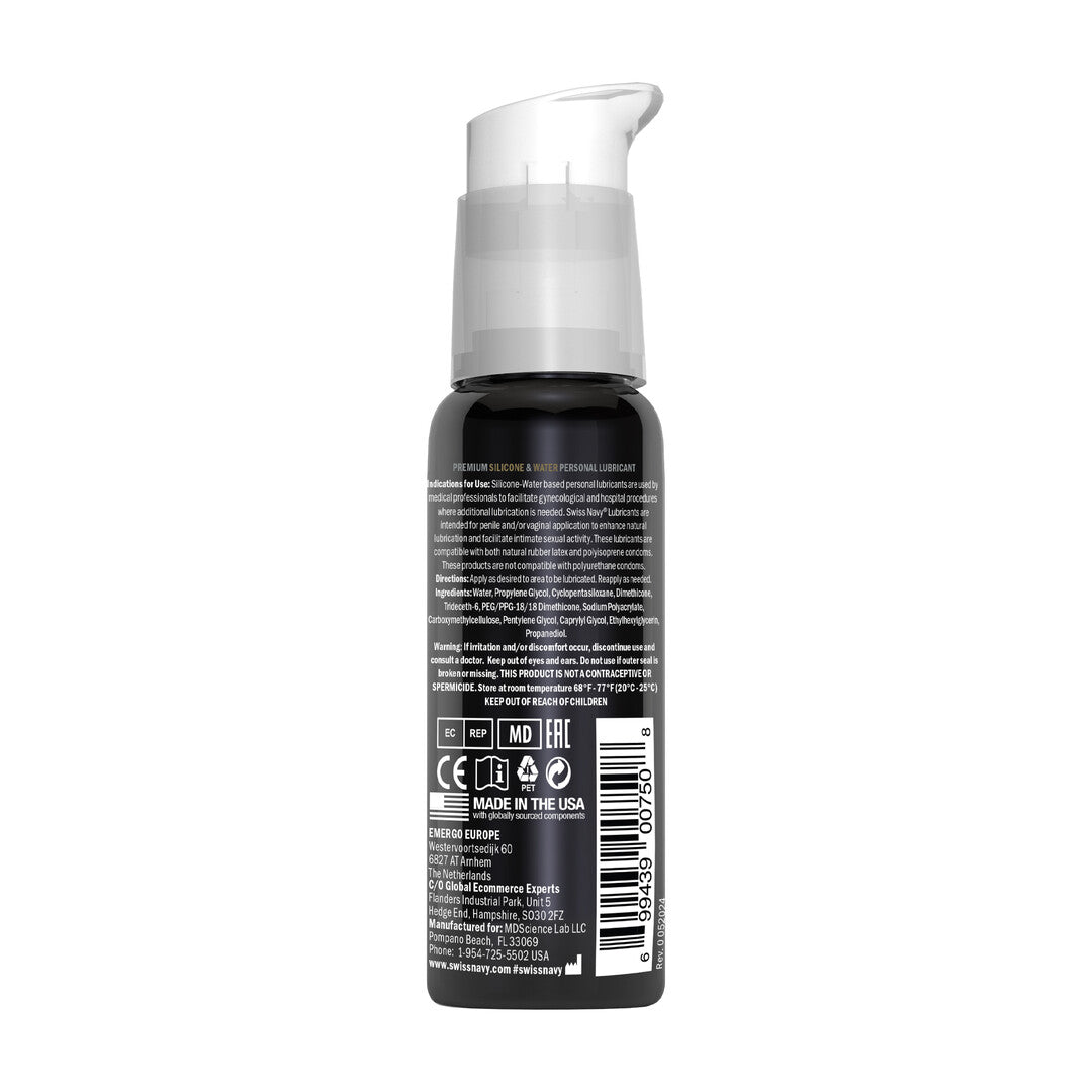 Hybrid - Premium Silicone and Water Hybrid Lubricant - 1 fl oz / 29,5 ml - Fishbowl 50 Pieces