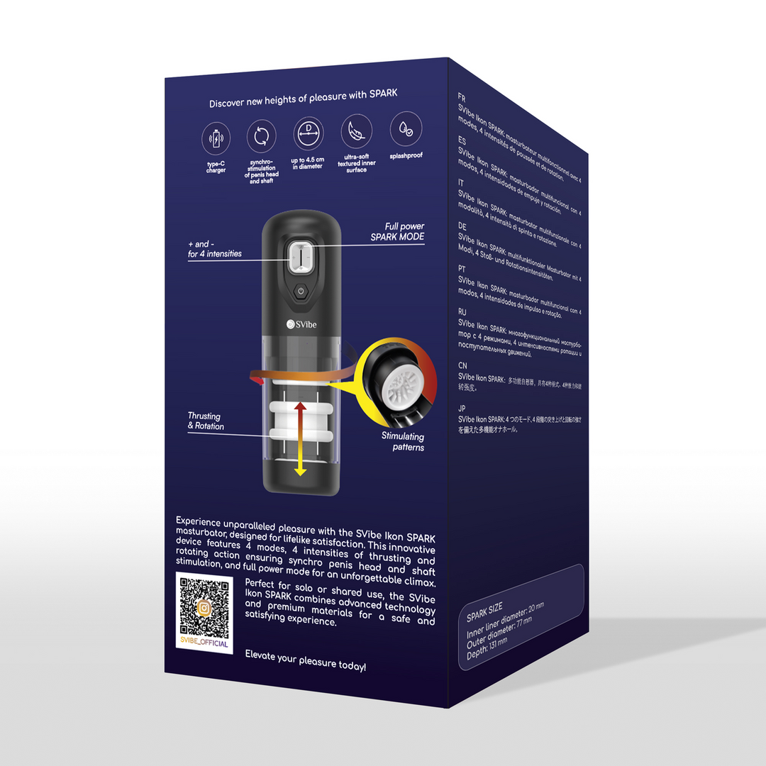 Ikon SPARK - Masturbateur Pénétrant et Rotatif - Transparent