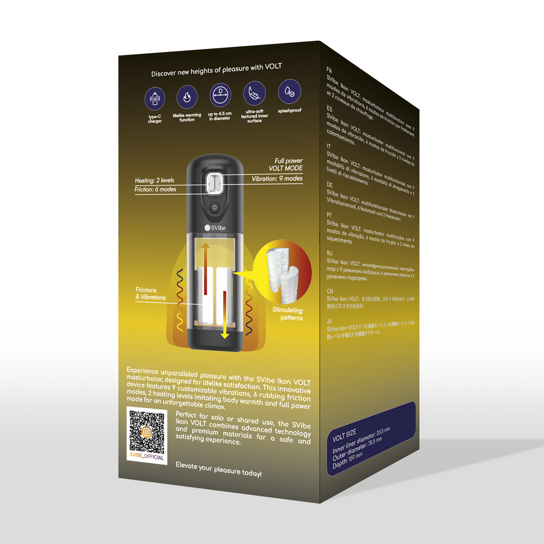 Ikon VOLT - Masturbateur Vibrant Frotteur Chauffant - Transparent