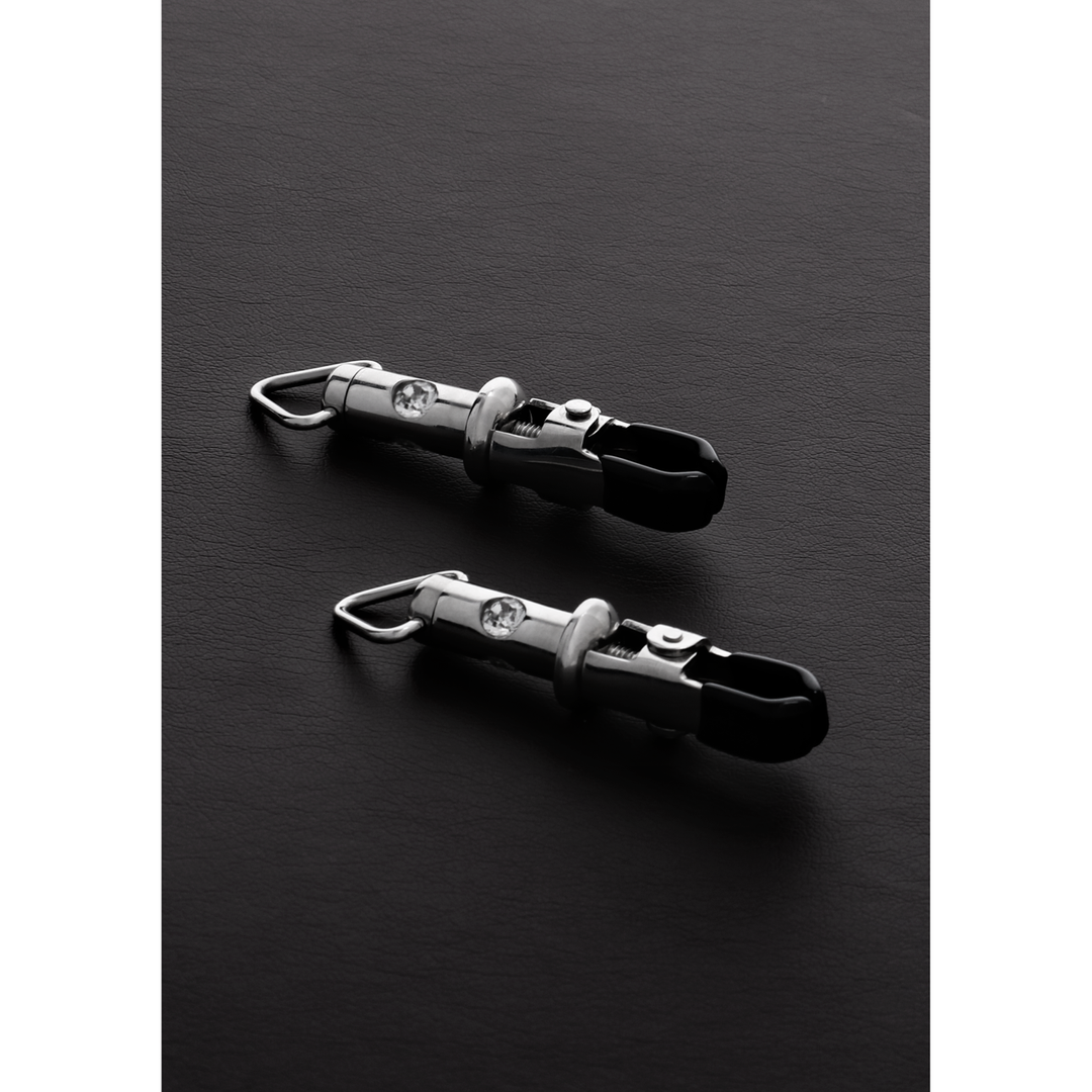 Accessoire BDSM Barrel Tit Clamps Gemstones – argent