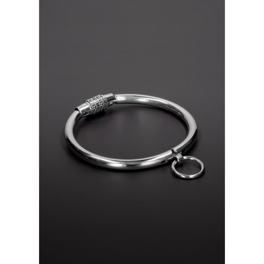 Costrizione bondage Collar with Combination Lock – argento