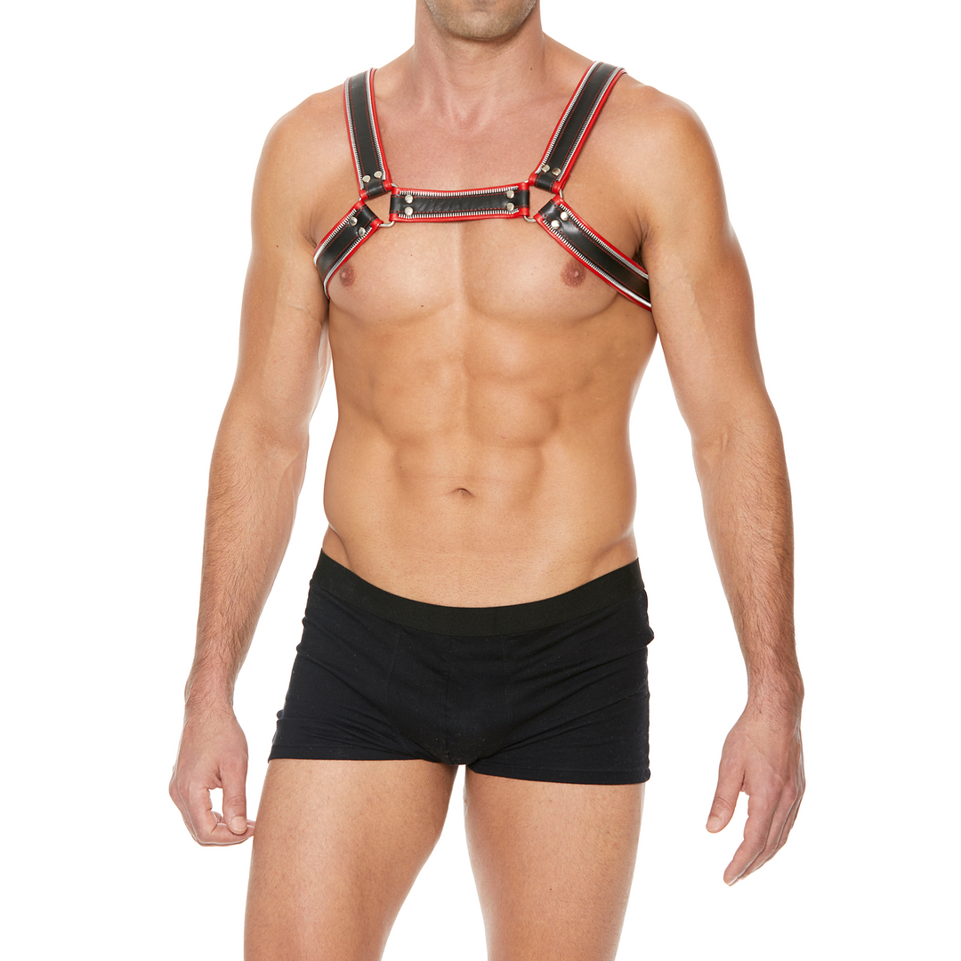 Felcsatolható hám Chest Bulldog – piros | Ouch!