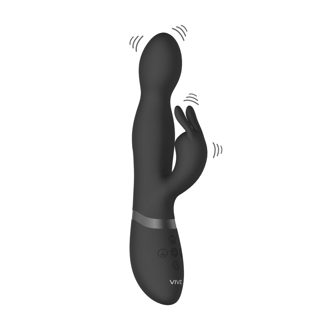 Vibratore rabbit Niva 10 funzioni – rotante, nero | VIVE
