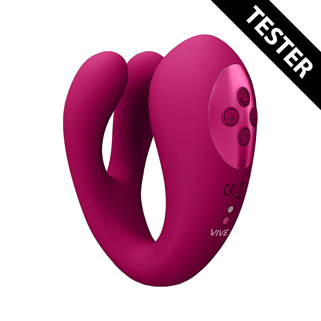 Yoko - Triple Action Vibrator Dual Prongs with Clitoral Pulse Wave - Tester