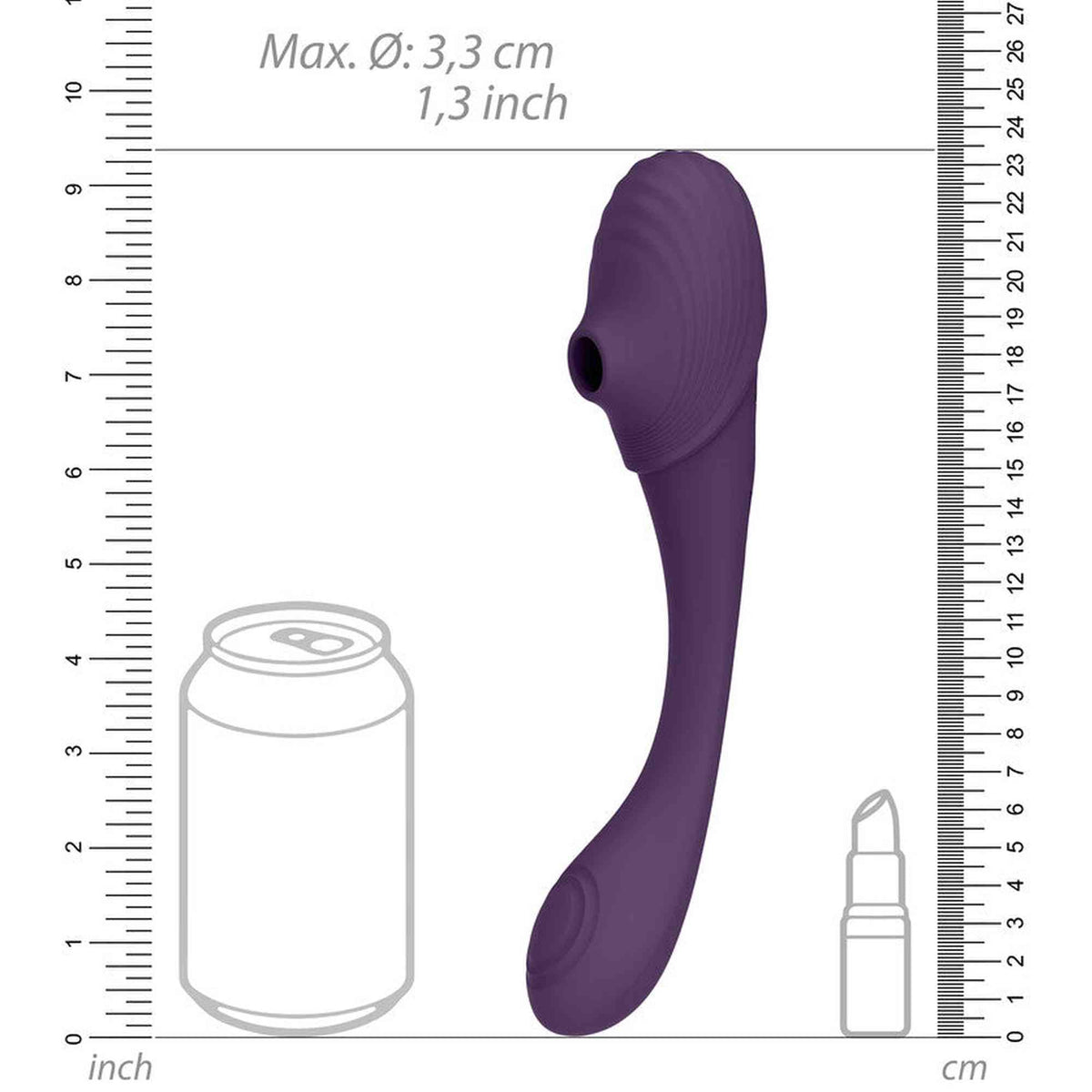 Vibrador clássico Mirai Ended Pulse Wave Air Wave 10 funções – duplo | VIVE