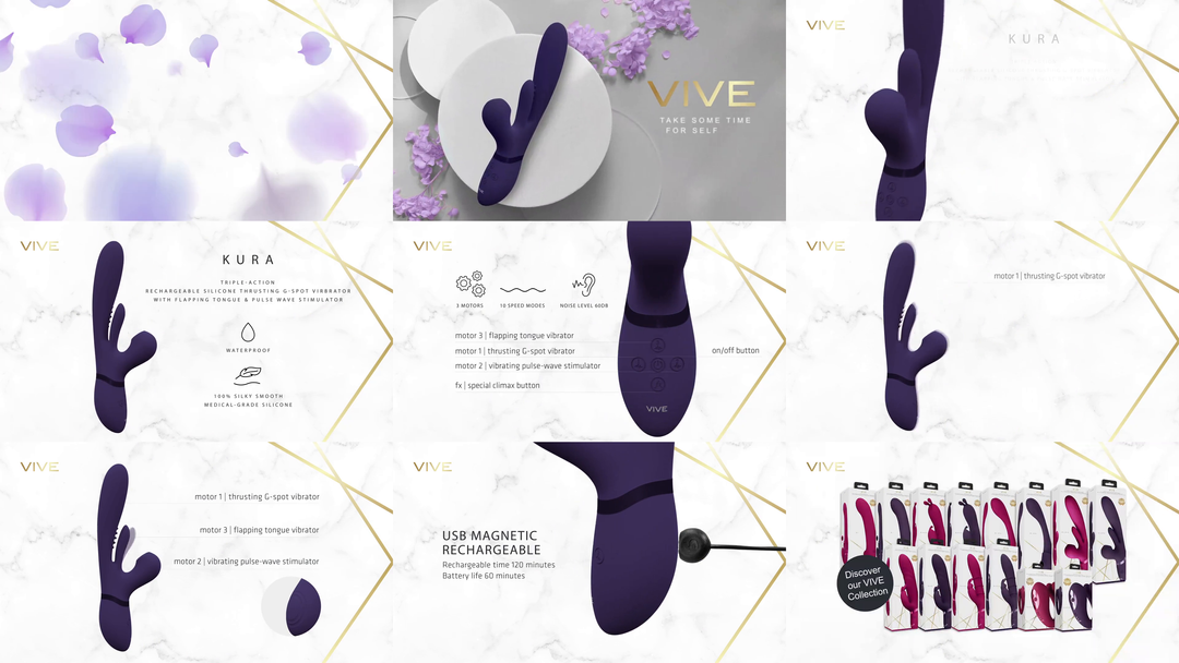 Vibromasseur point G Kura Flapping Pulse Wave 10 fonctions – à va-et-vient, violet 24.9 cm | VIVE