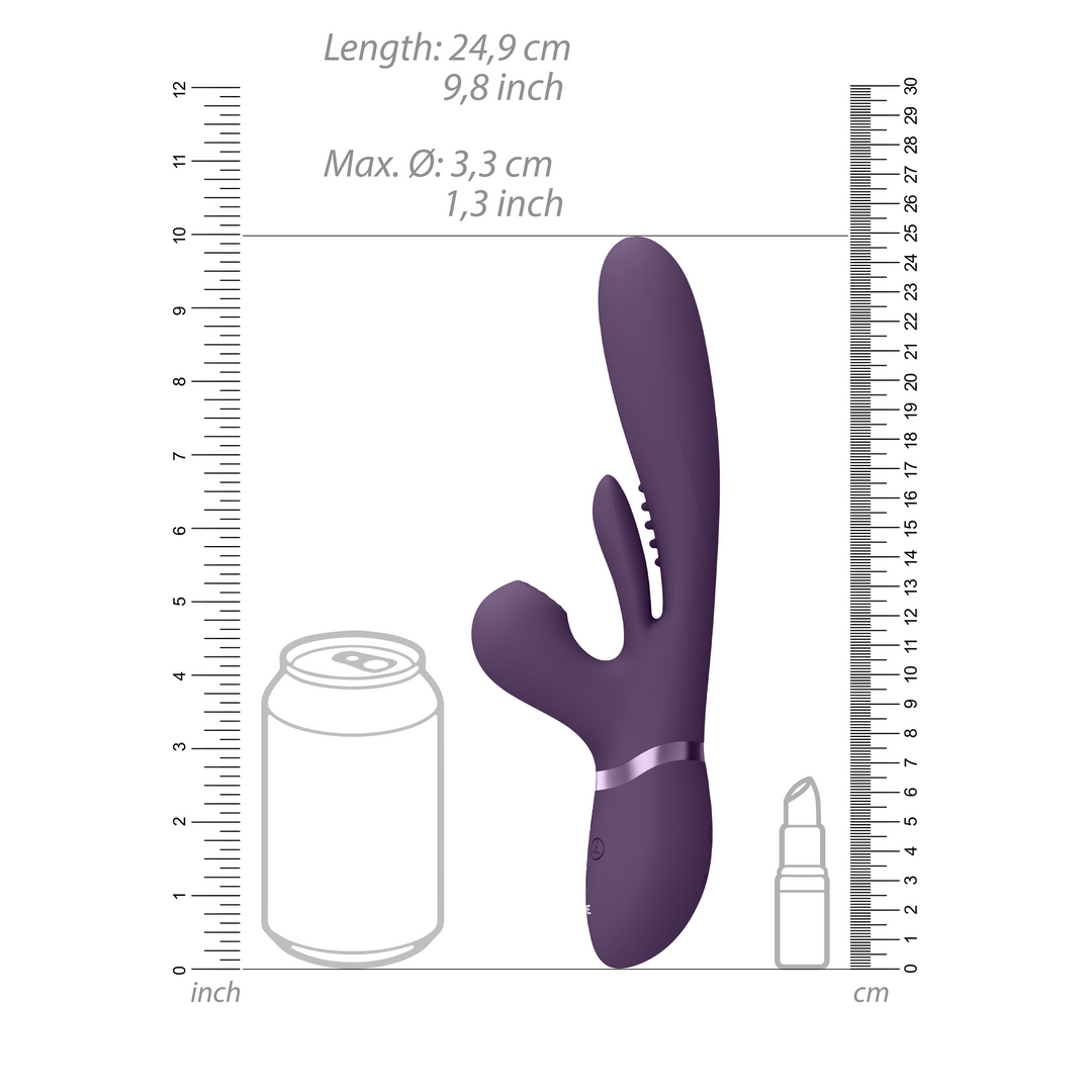Vibromasseur point G Kura Flapping Pulse Wave 10 fonctions – à va-et-vient, violet 24.9 cm | VIVE