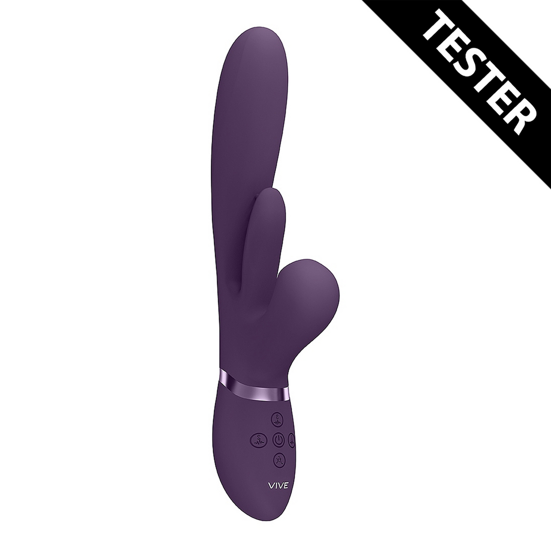 Kura - Vibrateur G-Spot pénétrant avec languette flottante et stimulateur d'ondes pulsées - Violet - Testeur