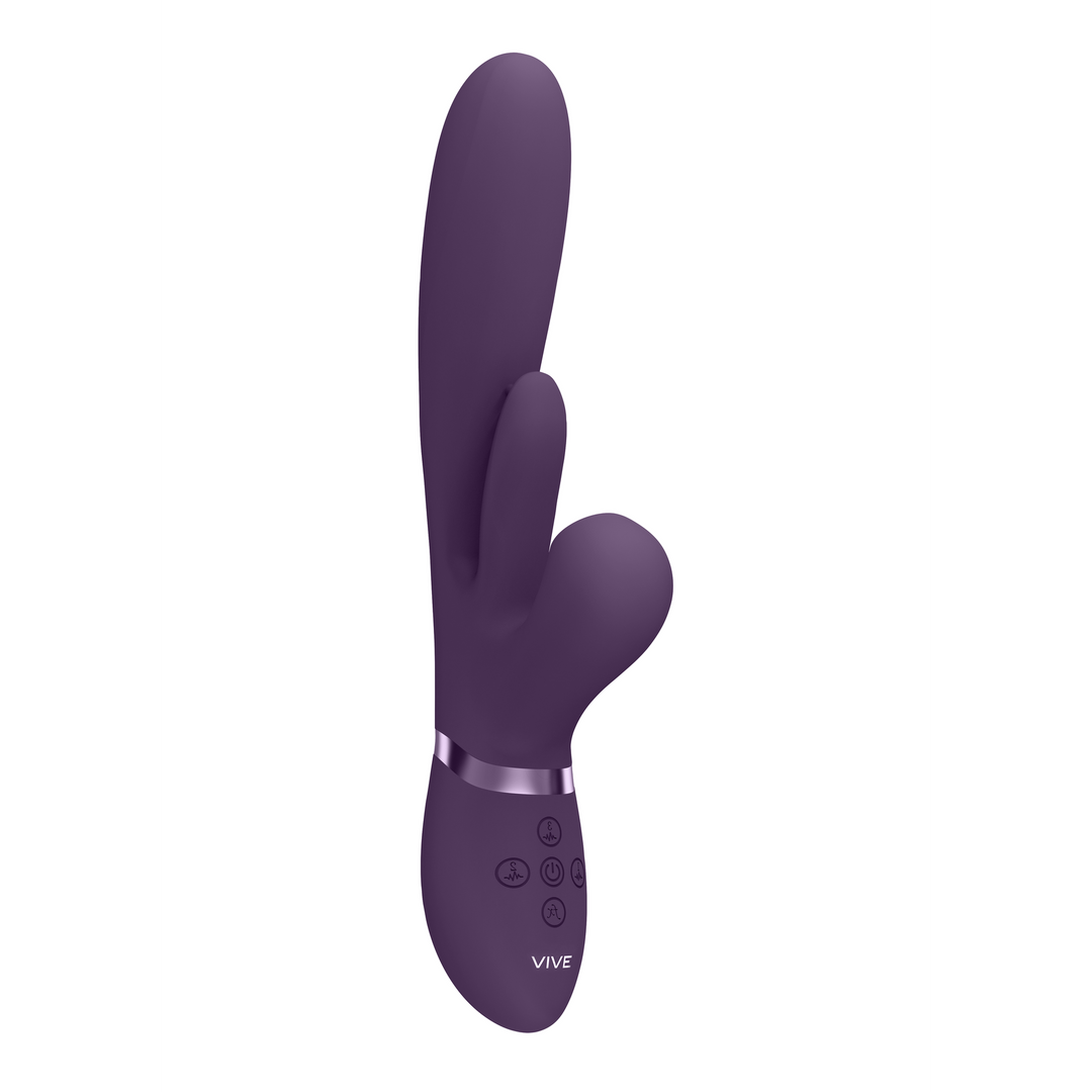 Vibromasseur point G Kura Flapping Pulse Wave 10 fonctions – à va-et-vient, violet 24.9 cm | VIVE