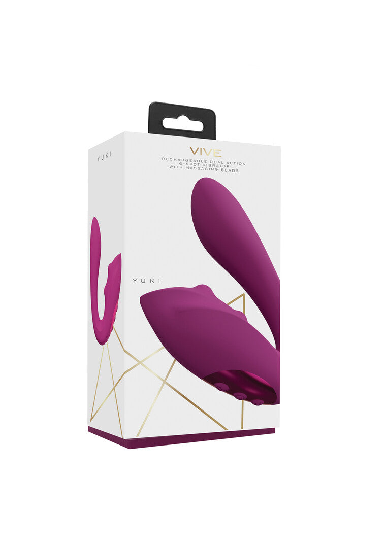 Yuki - Dual Motor G-Spot Vibrator with Massaging Beads - Pink