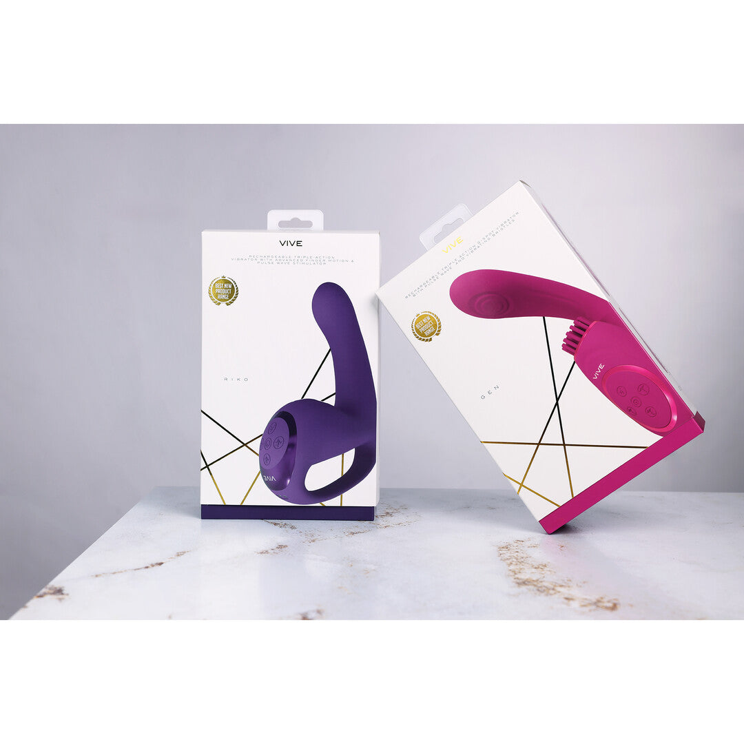 Gen - Triple Motor G-Spot Vibrator with Pulse Wave and Vibrating Bristles - Pink
