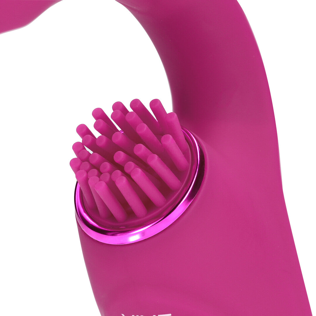 Gen - Triple Motor G-Spot Vibrator with Pulse Wave and Vibrating Bristles - Pink