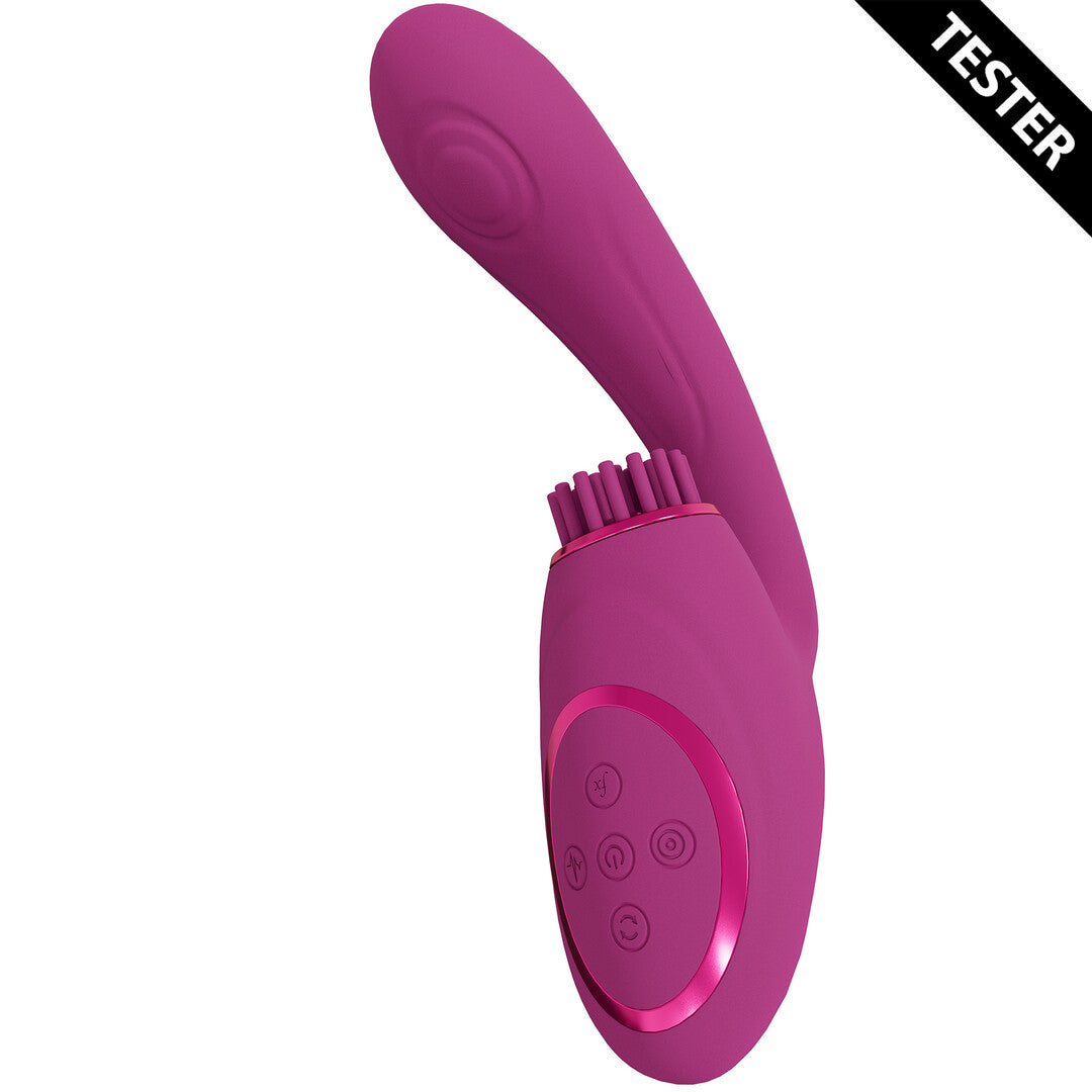 Gen - Triple Motor G-Spot Vibrator with Pulse Wave and Vibrating Bristles - Pink - Tester