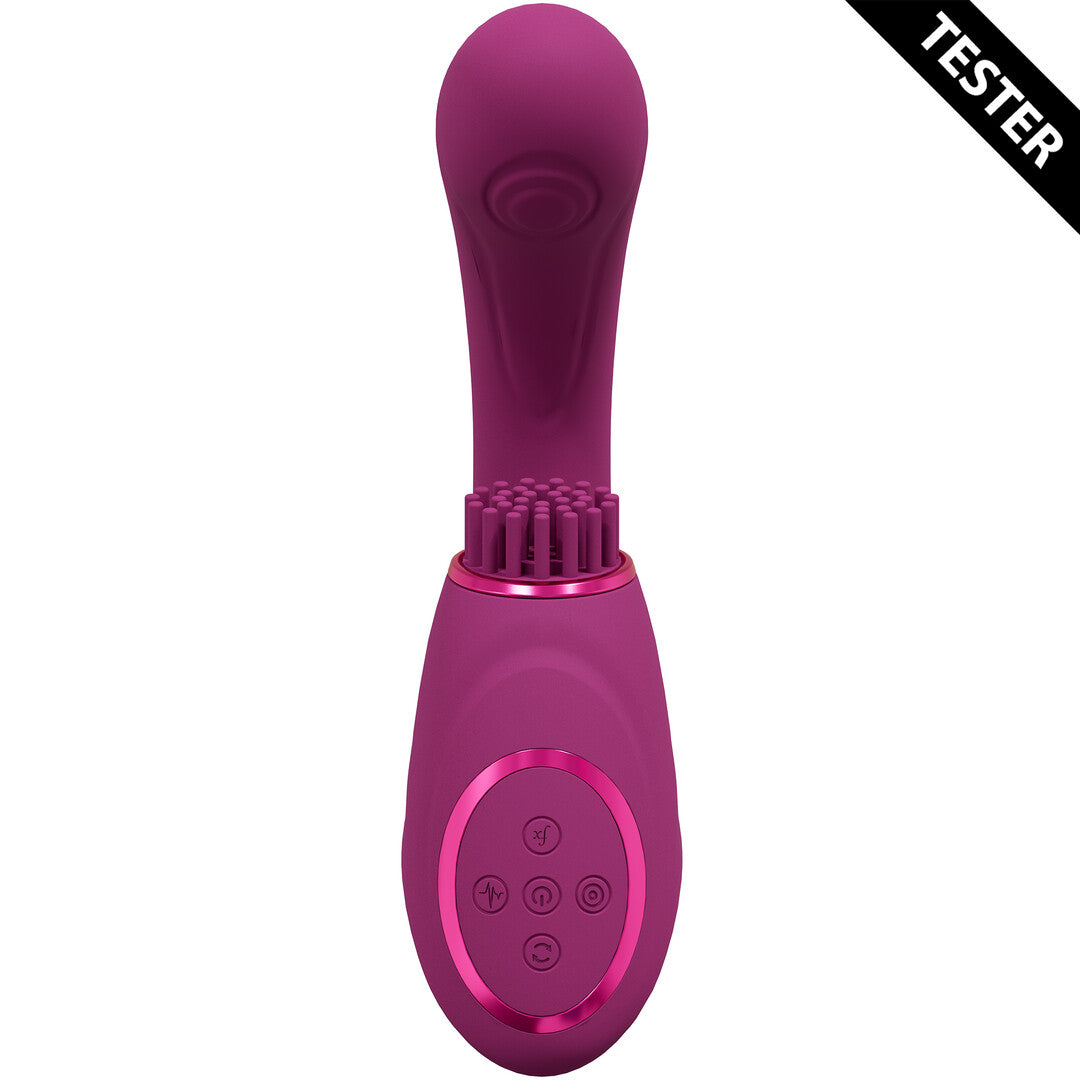 Gen - Triple Motor G-Spot Vibrator with Pulse Wave and Vibrating Bristles - Pink - Tester
