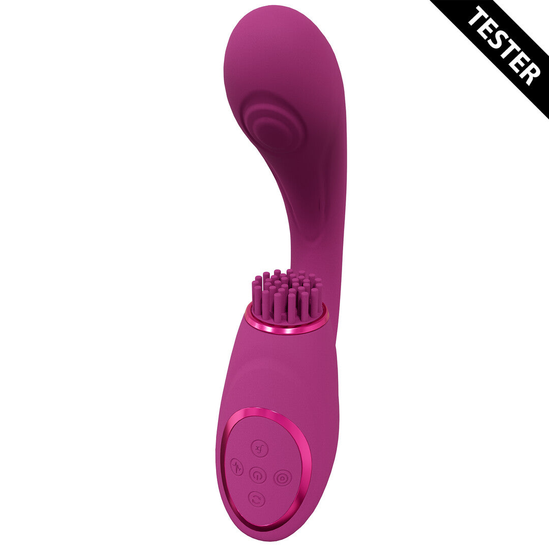 Gen - Triple Motor G-Spot Vibrator with Pulse Wave and Vibrating Bristles - Pink - Tester