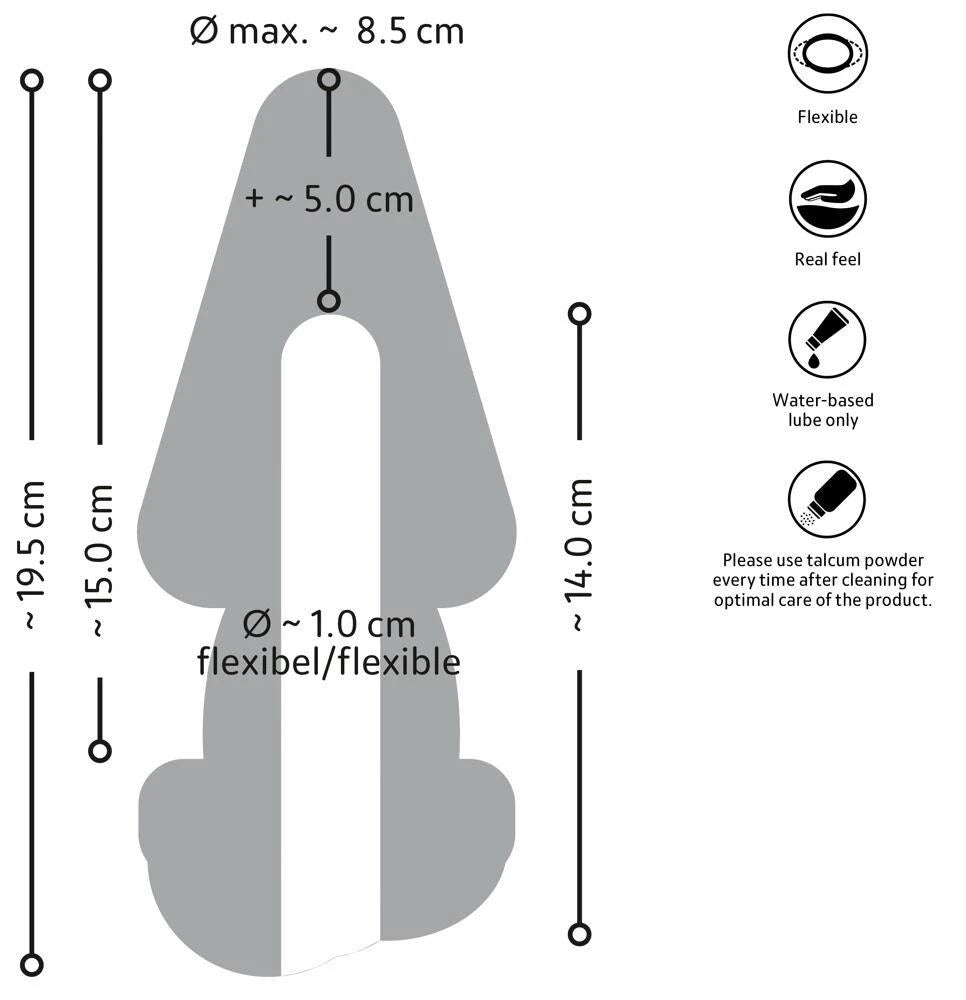 Plug anale 2in1 19.5 cm – nude | Nature Skin