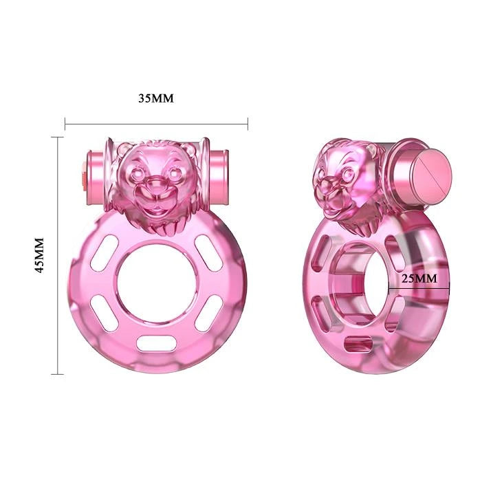 Anello fallico Bear – vibrante, rosa BI-010084A | Baile