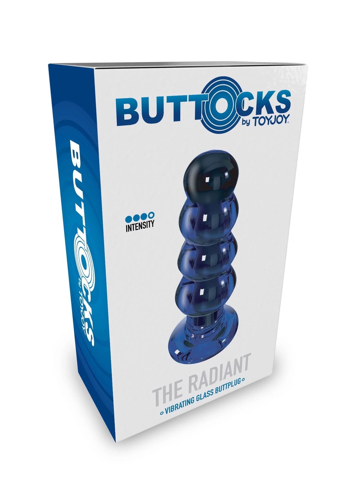 Plug anale Radiant Buttplug – in vetro, vibrante, blu | ToyJoy