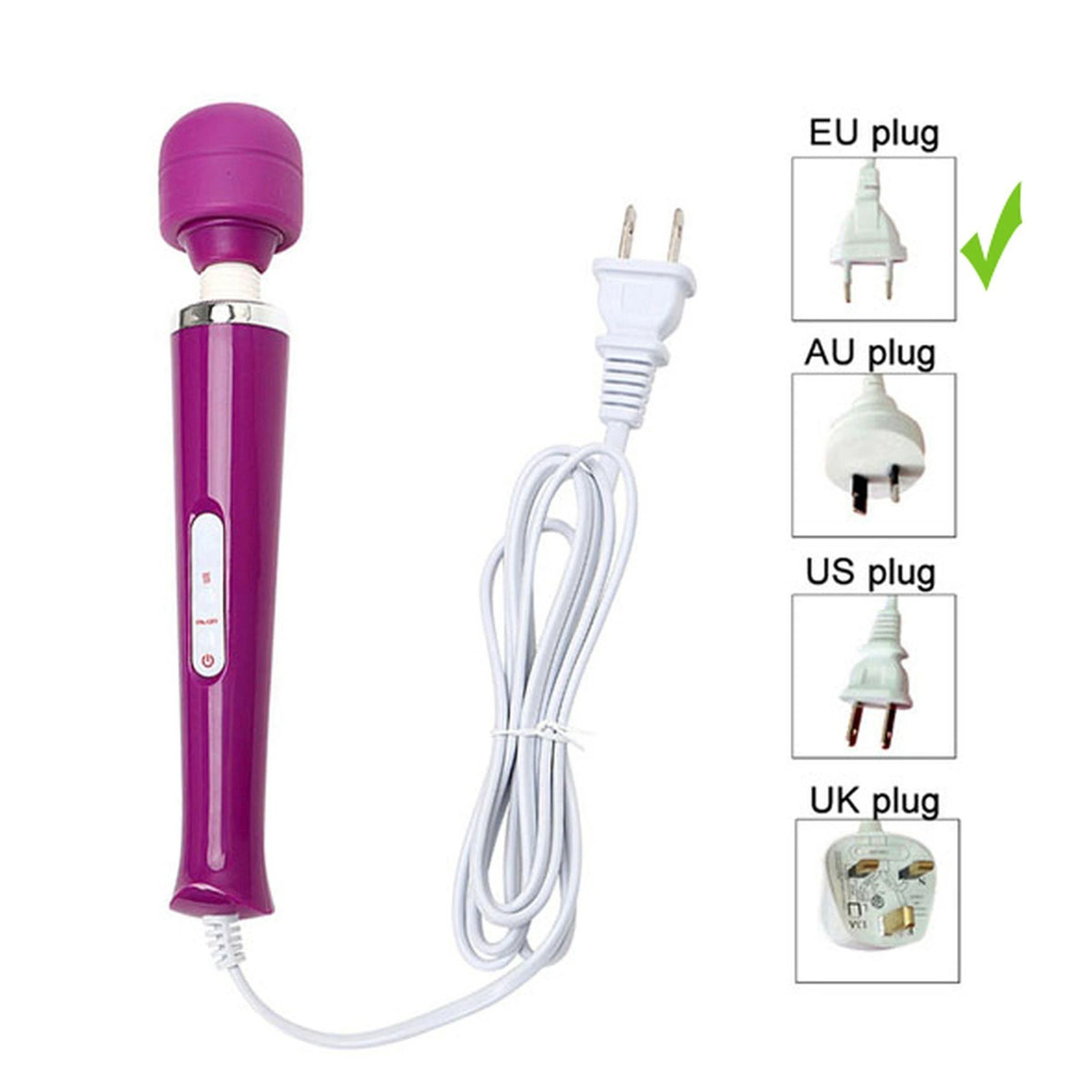 Massaggiatore wand Magic Cable 110-240V 10 funzioni – bianco | Favorites