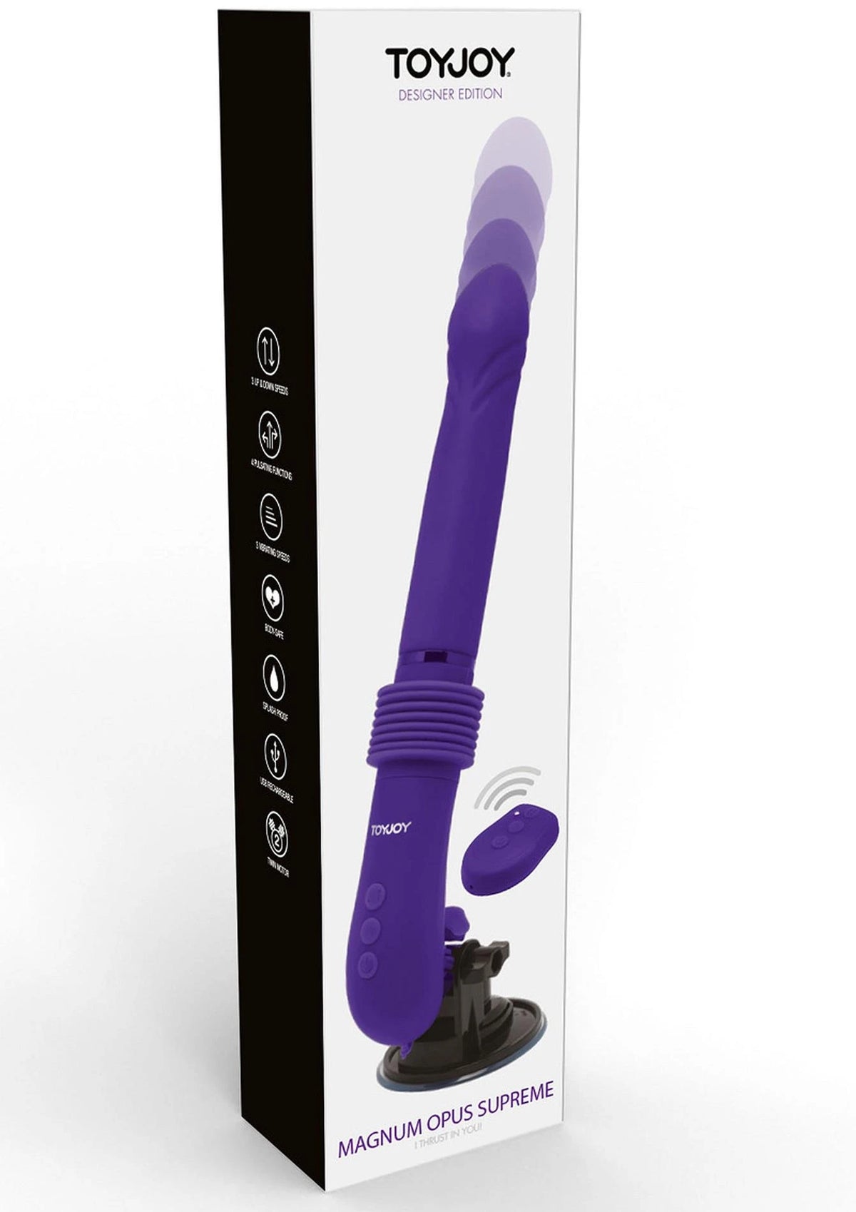 Vibrador clássico Magnum Opus Supreme Thruster 2 – com impulso, roxo | ToyJoy
