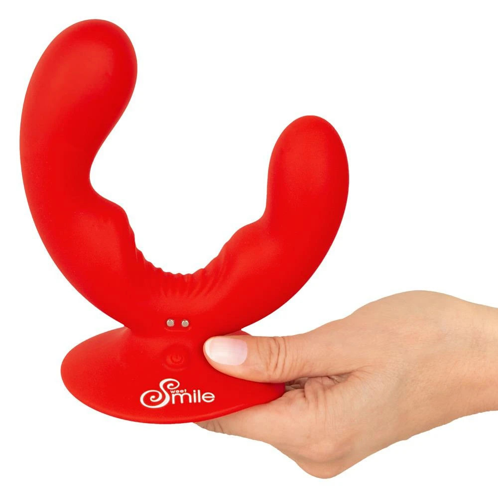 Vibrador especial 9 funções – recarregável, duplo, vermelho | Sweet Smile