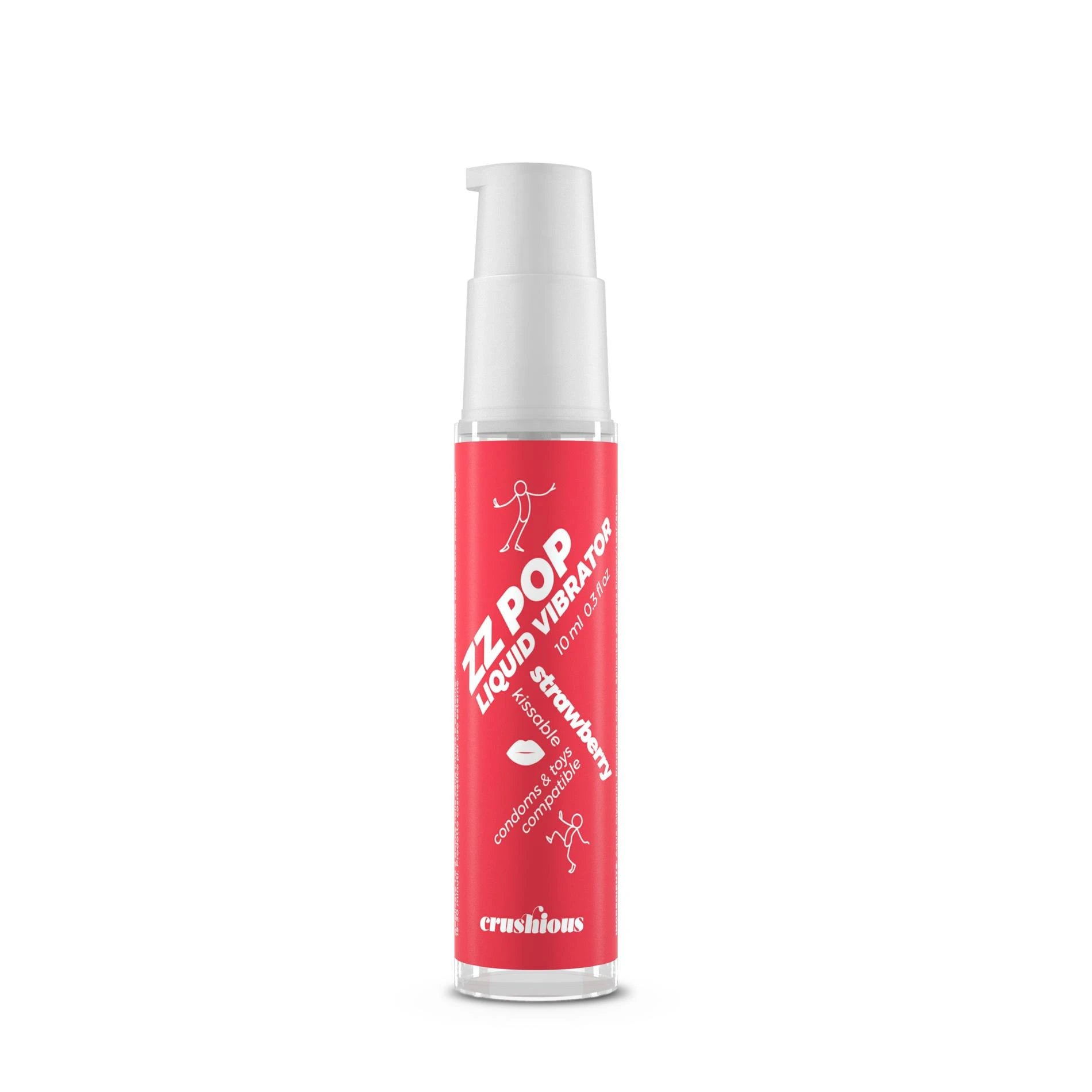 ZZ Pop - Kissable Liquid Vibrator - Strawberry - 0.3 fl oz / 10 ml