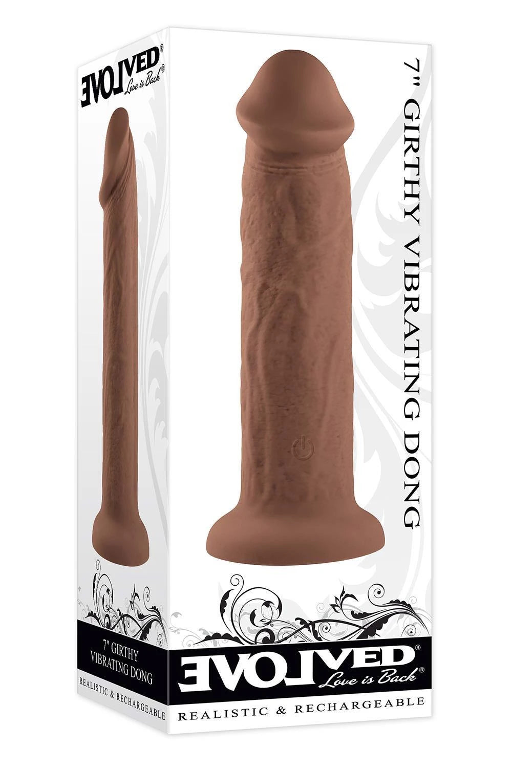 VIBRO PÉNIS ÉVOLUÉ DE 17,8 CM D'ÉPAISSEUR, CHAIR FONCÉE