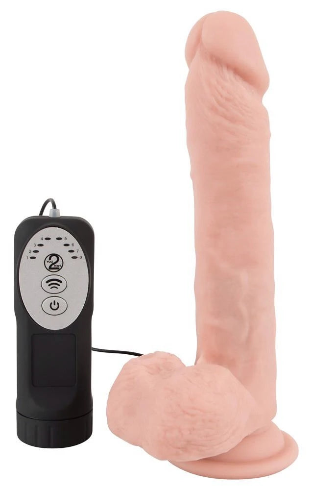 Vibromasseur réaliste 8 fonctions – avec télécommande, à va-et-vient, nude | Medical Silicone
