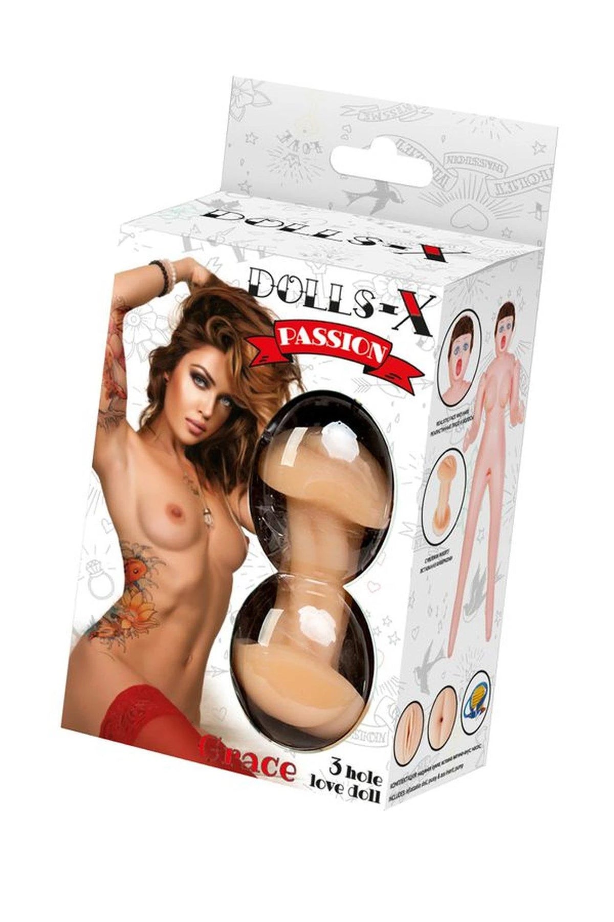 Bambola Toyfa Dolls Grace 3 holes – wetlook, gonfiabile