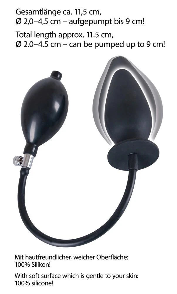 Butt plug trueBlack 11.5 cm – inflatable, black