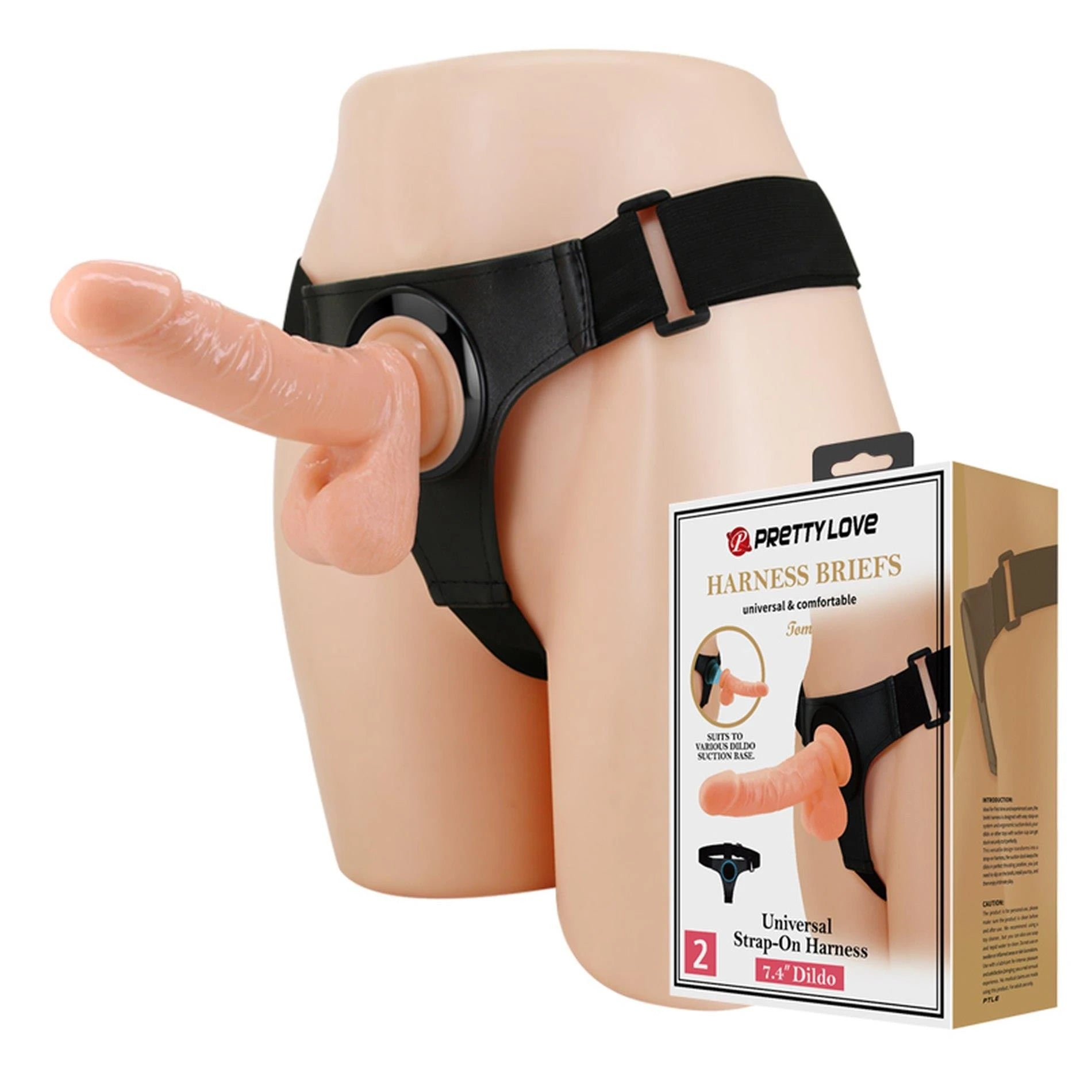 PRETTY LOVE - CULOTTE HARNAIS - Tom, Universal Strap-On, gode de 18,8 cm