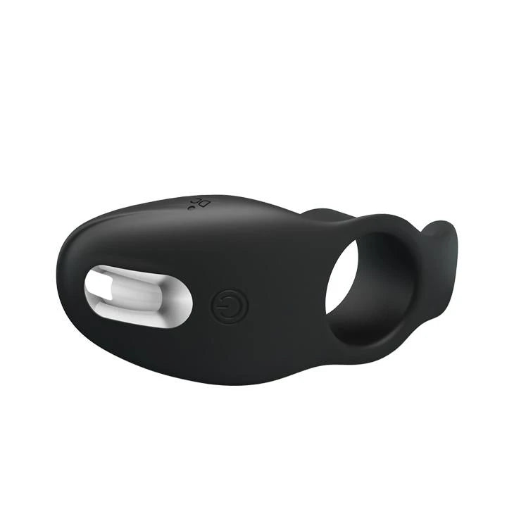 Cock ring 7 functions – rechargeable, vibrating, black | Pretty Love