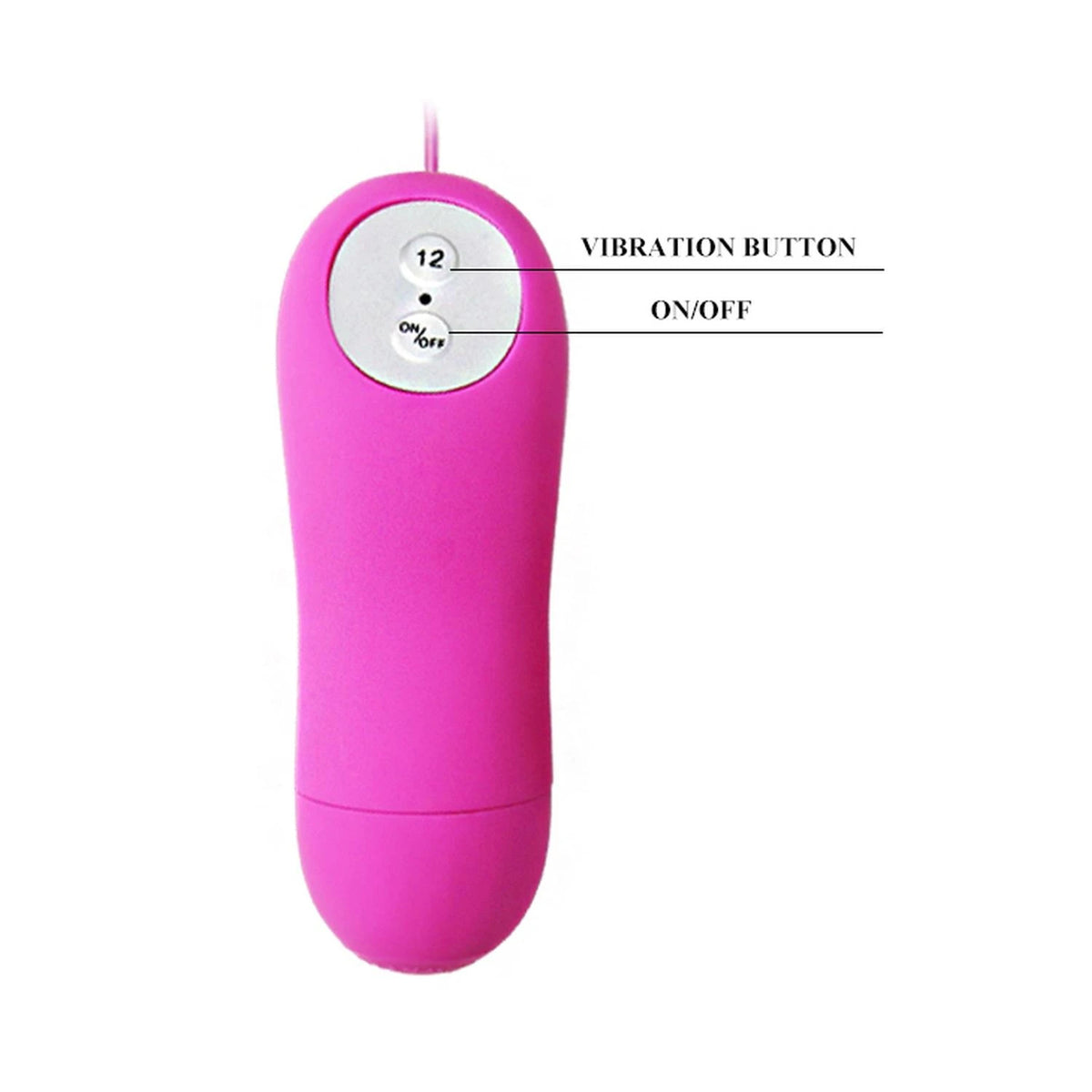 Mini vibromasseur Cute 12 fonctions – avec télécommande, fuchsia BI-014195 | Baile