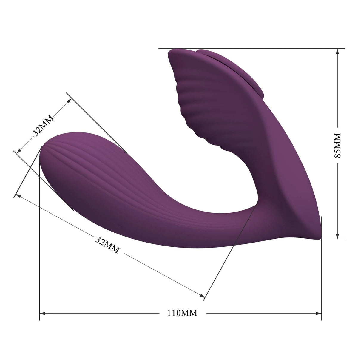 Vibrador especial Franz Mobile 10 funciones – control por app, doble, ciruela | Pretty Love