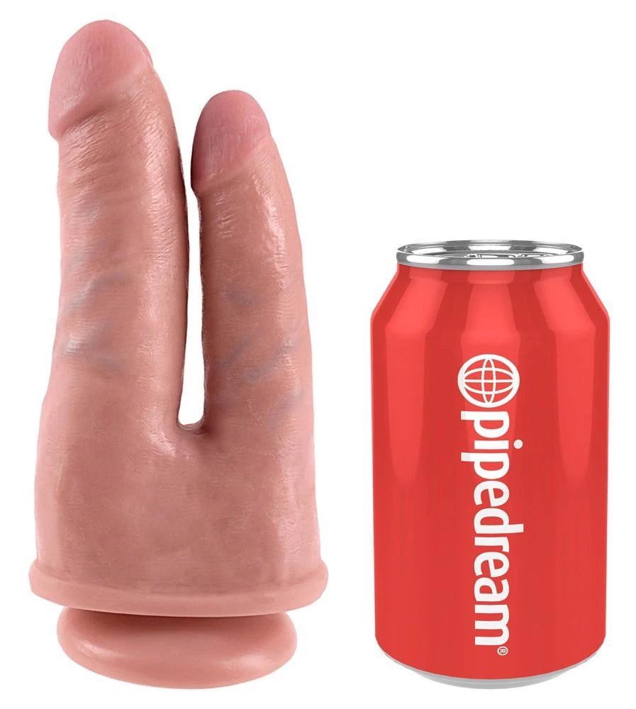 Gode Penetrator 21 cm – avec ventouse, double, nude | King Cock