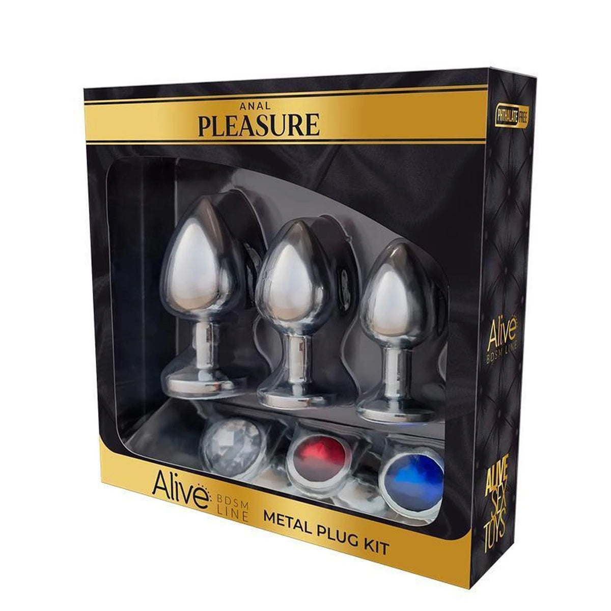 Plug anal 7 cm – con joya, plateado | Alive
