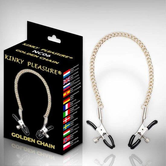 Pinze per capezzoli chain – oro | Kinky Pleasure