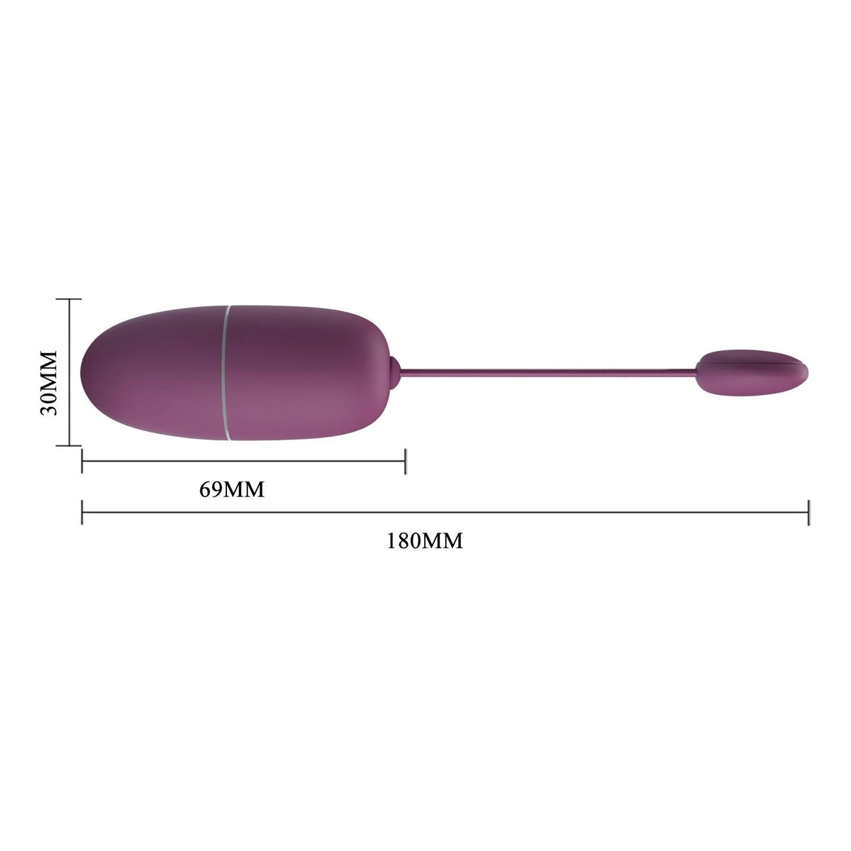 Vibrating egg Nymph Mobile distance AAA 12 functions – app-controlled, rechargeable, plum | Pretty Love