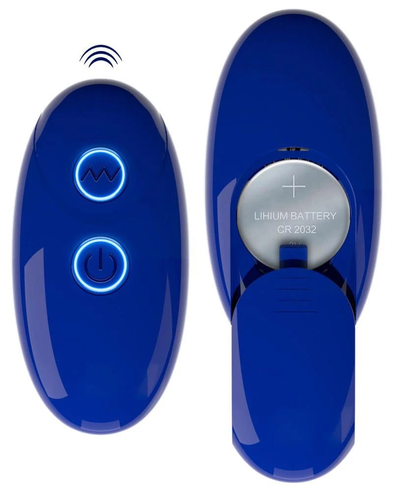 Classic vibrator 10 functions – remote control, blue | Sweet Smile
