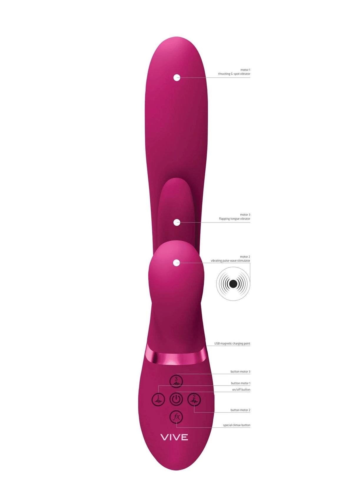 G-pont vibrátor Kura Flapping Pulse Wave 10 funkció – lökő, rózsaszín | Vive
