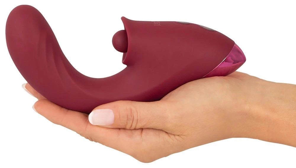 Vibratore rabbit 3 funzioni – ricaricabile, a spinta, rosso | JAVIDA
