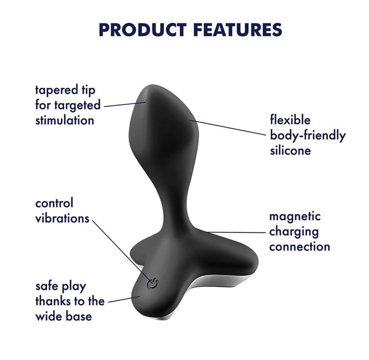 Plug anal Game Changer 7 cm – vibrador, recargable, negro | Satisfyer