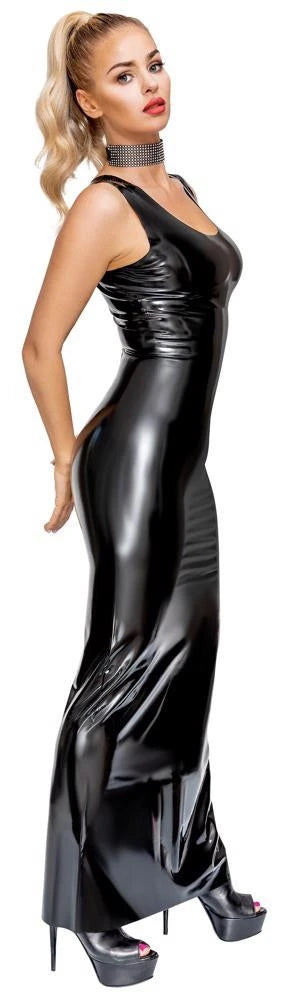 Kleid – aus Latex, lang, schwarz | Late X