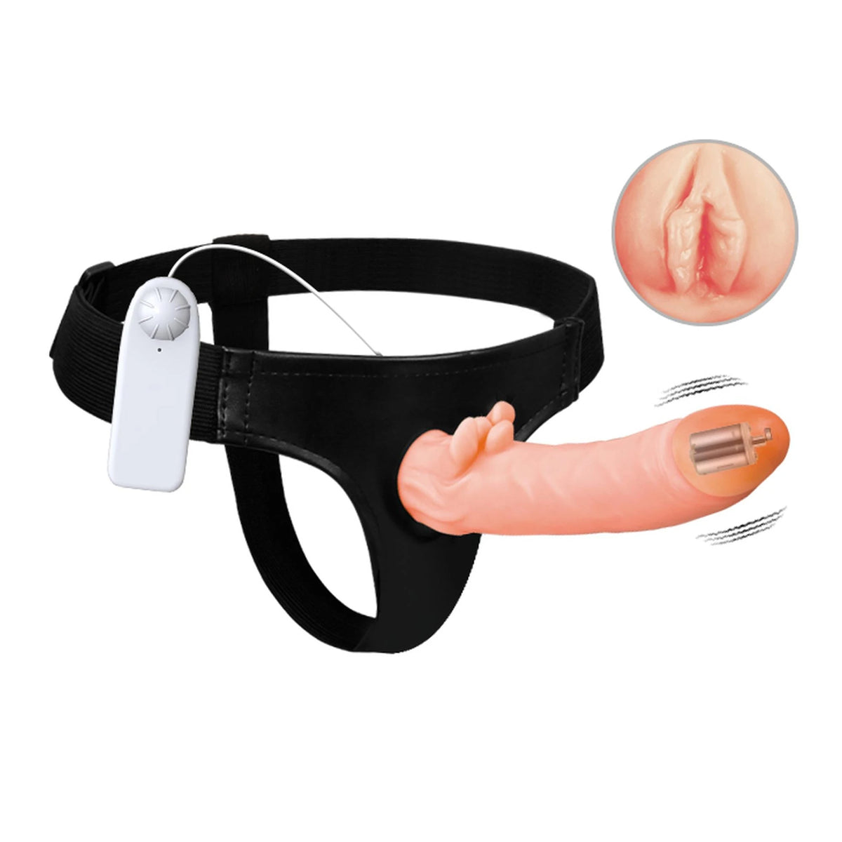 Arnés strap-on Sensual Comfort – con mando a distancia, vibrador | Baile
