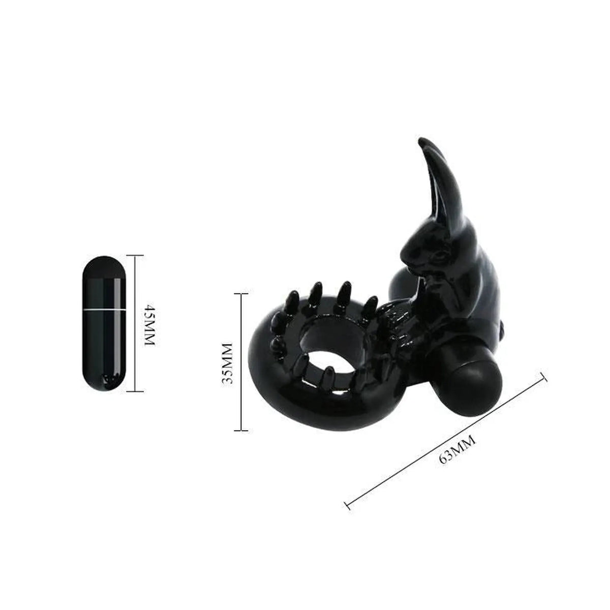 Anel peniano – vibratório, preto BI-010132-2 | Baile